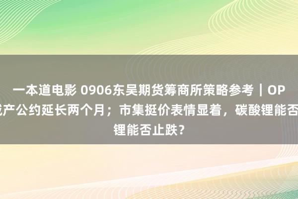 一本道电影 0906东吴期货筹商所策略参考｜OPEC+减产公约延长两个月；市集挺价表情显着，碳酸锂能否止跌？