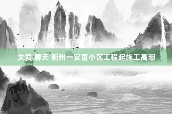 文爱 聊天 衢州一安置小区工程起施工高潮