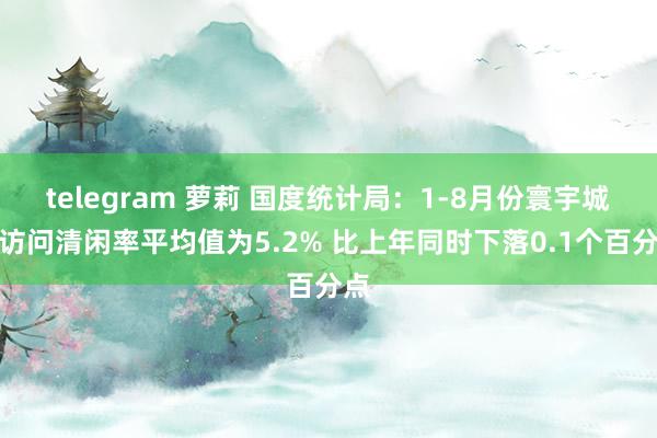 telegram 萝莉 国度统计局：1-8月份寰宇城镇访问清闲率平均值为5.2% 比上年同时下落0.1个百分点