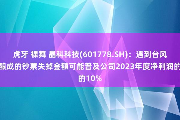 虎牙 裸舞 晶科科技(601778.SH)：遇到台风灾害酿成的钞票失掉金额可能普及公司2023年度净利润的10%