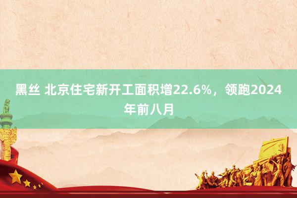 黑丝 北京住宅新开工面积增22.6%，领跑2024年前八月