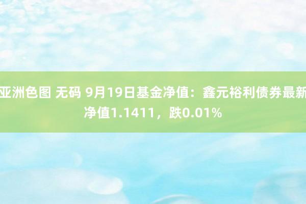 亚洲色图 无码 9月19日基金净值：鑫元裕利债券最新净值1.1411，跌0.01%