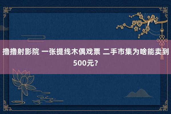 撸撸射影院 一张提线木偶戏票 二手市集为啥能卖到500元？