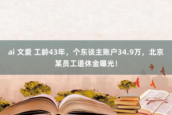 ai 文爱 工龄43年，个东谈主账户34.9万，北京某员工退休金曝光！