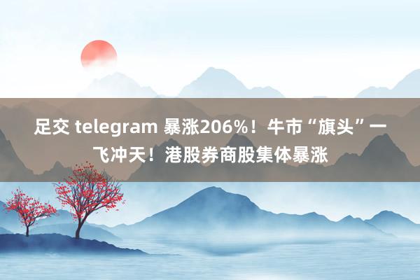 足交 telegram 暴涨206%！牛市“旗头”一飞冲天！港股券商股集体暴涨