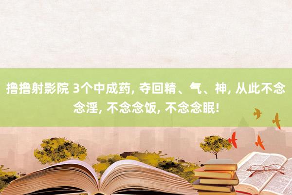 撸撸射影院 3个中成药， 夺回精、气、神， 从此不念念淫， 不念念饭， 不念念眠!