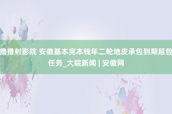 撸撸射影院 安徽基本完本钱年二轮地皮承包到期延包任务_大皖新闻 | 安徽网