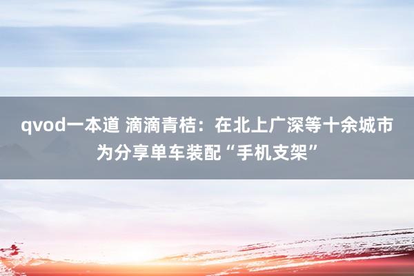 qvod一本道 滴滴青桔：在北上广深等十余城市为分享单车装配“手机支架”