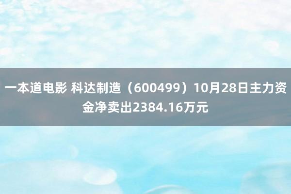 一本道电影 科达制造（600499）10月28日主力资金净卖出2384.16万元