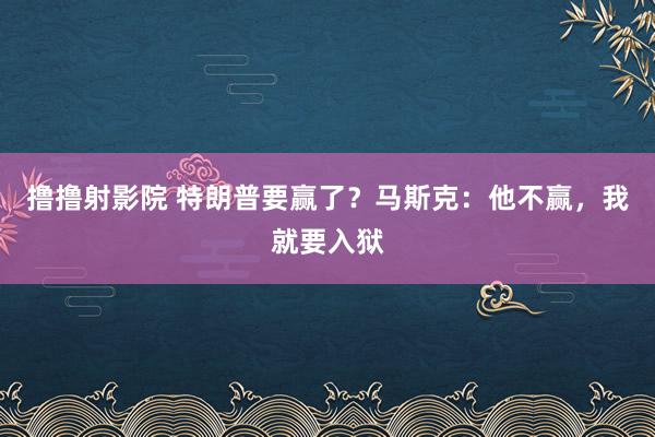 撸撸射影院 特朗普要赢了？马斯克：他不赢，我就要入狱