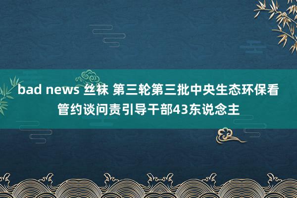 bad news 丝袜 第三轮第三批中央生态环保看管约谈问责引导干部43东说念主