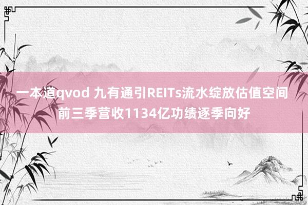 一本道qvod 九有通引REITs流水绽放估值空间 前三季营收1134亿功绩逐季向好