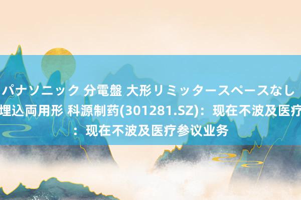 パナソニック 分電盤 大形リミッタースペースなし 露出・半埋込両用形 科源制药(301281.SZ)：现在不波及医疗参议业务