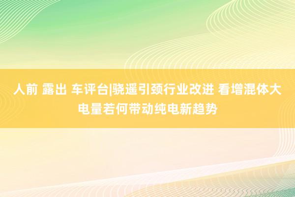 人前 露出 车评台|骁遥引颈行业改进 看增混体大电量若何带动纯电新趋势