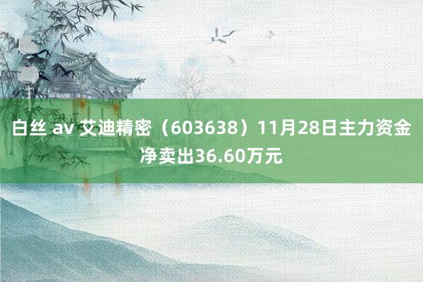 白丝 av 艾迪精密（603638）11月28日主力资金净卖出36.60万元