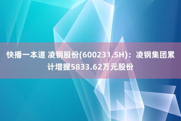 快播一本道 凌钢股份(600231.SH)：凌钢集团累计增握5833.62万元股份