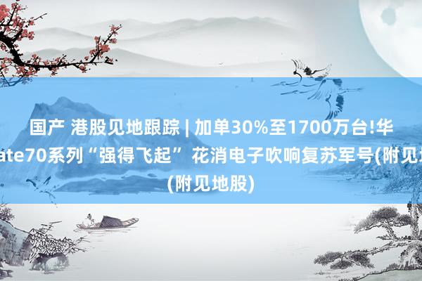 国产 港股见地跟踪 | 加单30%至1700万台!华为Mate70系列“强得飞起” 花消电子吹响复苏军号(附见地股)