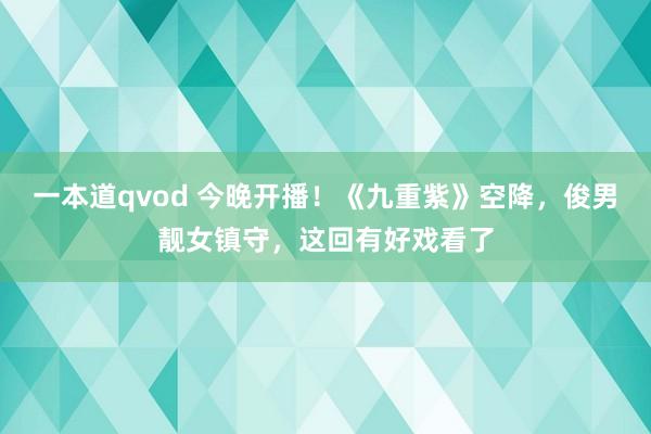 一本道qvod 今晚开播！《九重紫》空降，俊男靓女镇守，这回有好戏看了