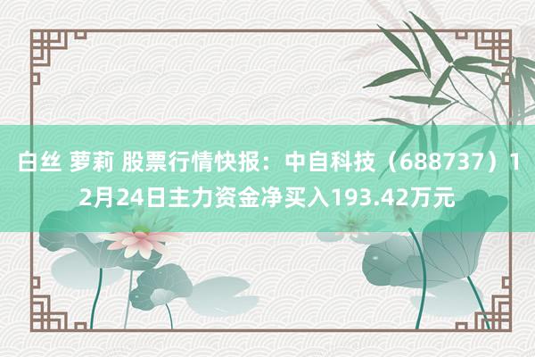 白丝 萝莉 股票行情快报：中自科技（688737）12月24日主力资金净买入193.42万元