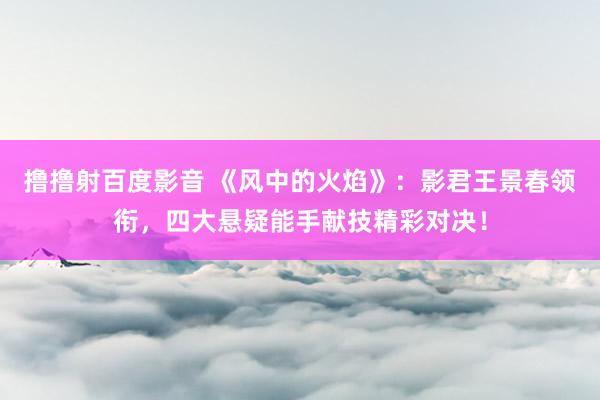 撸撸射百度影音 《风中的火焰》：影君王景春领衔，四大悬疑能手献技精彩对决！