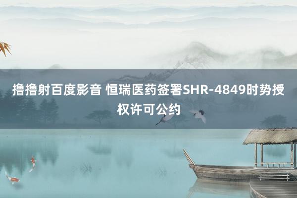 撸撸射百度影音 恒瑞医药签署SHR-4849时势授权许可公约