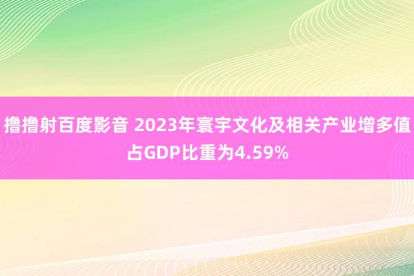 撸撸射百度影音 2023年寰宇文化及相关产业增多值占GDP比重为4.59%