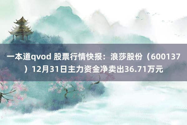 一本道qvod 股票行情快报：浪莎股份（600137）12月31日主力资金净卖出36.71万元