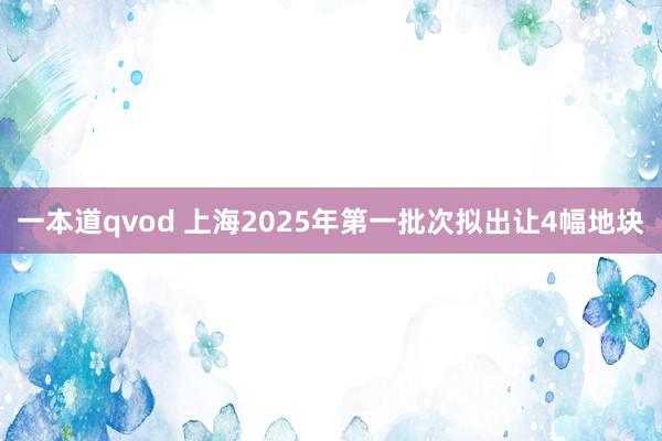 一本道qvod 上海2025年第一批次拟出让4幅地块