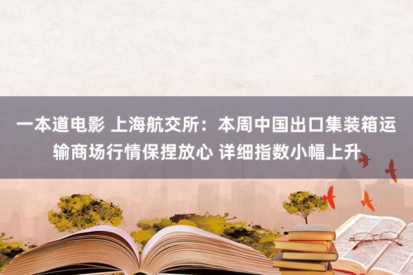 一本道电影 上海航交所：本周中国出口集装箱运输商场行情保捏放心 详细指数小幅上升