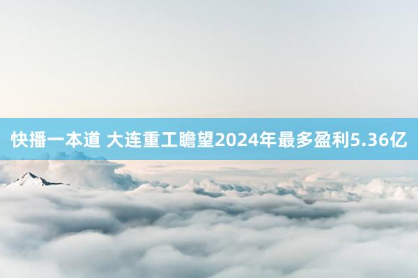 快播一本道 大连重工瞻望2024年最多盈利5.36亿