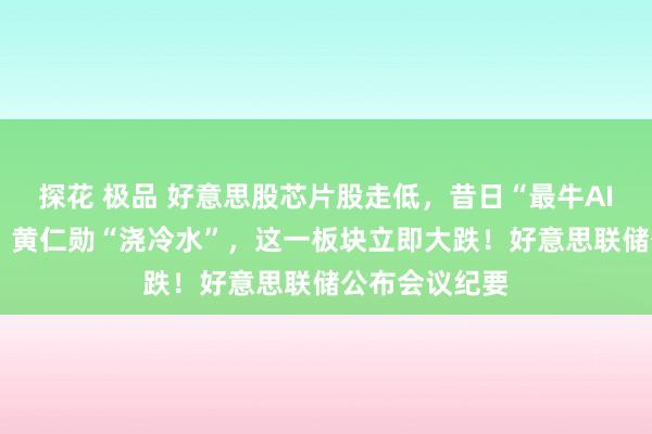 探花 极品 好意思股芯片股走低，昔日“最牛AI股”跌超5%！黄仁勋“浇冷水”，这一板块立即大跌！好意思联储公布会议纪要