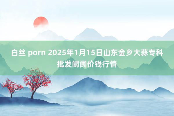 白丝 porn 2025年1月15日山东金乡大蒜专科批发阛阓价钱行情